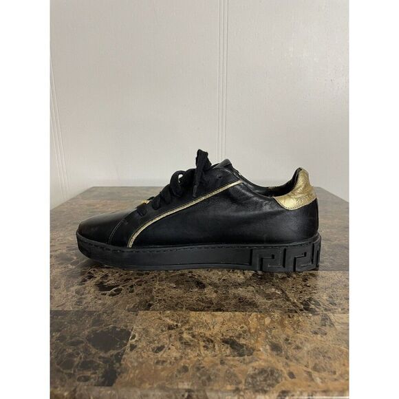 VERSACE Leather Studded Accents Sneakers - Picture 2 of 13
